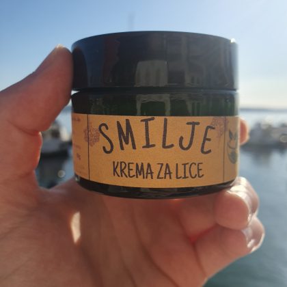 krema za lice, prirodna krema za lice, krema od smilja, snjeguljica cosmetics, prirodna kozmetika
